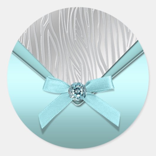 Stickers turquoise Blue Zebra Party Favoriser (Devant)