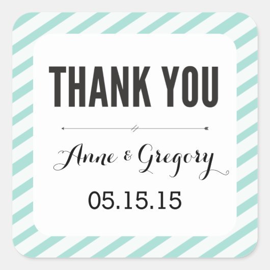 Stickers turquoise Carnival Stripes Merci Favorise (Devant)