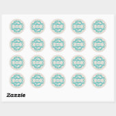 Stickers turquoise Chic Damask (Feuille)