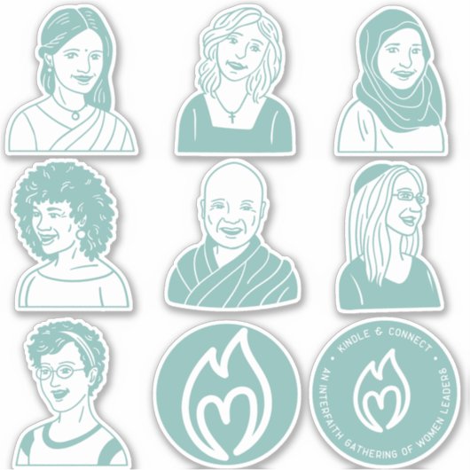 Stickers Turquoise de 8 po (Devant)