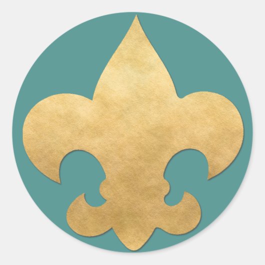 Stickers Turquoise & Gold Fleur De Lis (Devant)