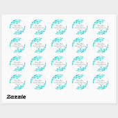Stickers Turquoise Jolies Florales (Feuille)