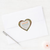 Stickers Turquoise Orange Floral CustomName (Enveloppe)