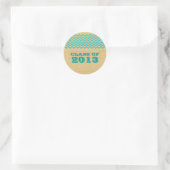 Stickers turquoise Rustic Chevron Graduation (Sac)