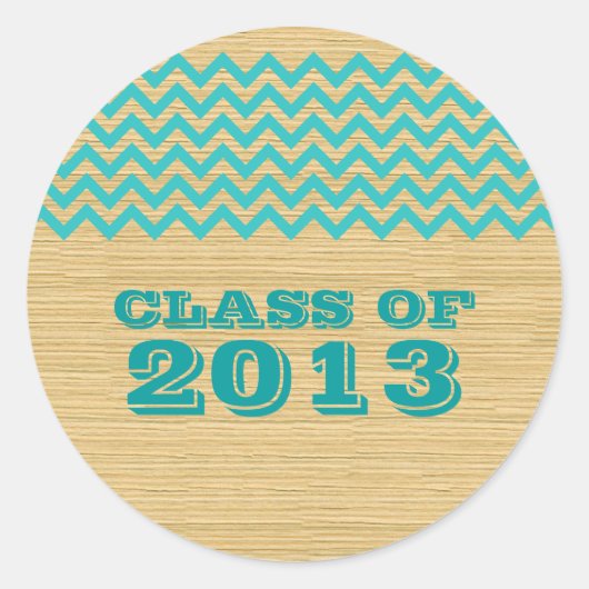 Stickers turquoise Rustic Chevron Graduation (Devant)