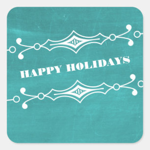 Stickers turquoise Slanted en Chalkboard Holiday