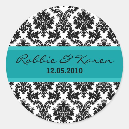 Stickers Turquoise Turquoise Noir 6 - 3 pouces (Devant)