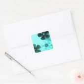 Stickers Turquoises Fleurs vintages (Enveloppe)