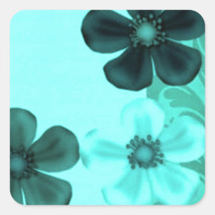 Stickers Turquoises Fleurs vintages