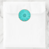 Stickers Turquoises Rustiques Gerber Daisy Round S (Sac)