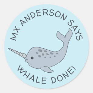 Stickers Tusk Narwhal Whale Fait
