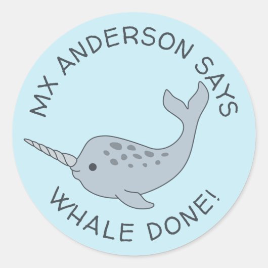 Stickers Tusk Narwhal Whale Fait (Devant)