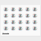 Stickers Tutle de surf mignon (Feuille)