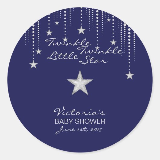 Stickers Twinkle Little Star - Bleu, Argent (Devant)