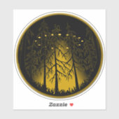 Stickers UFO amusant UFO w Owl Decal Stickers (Feuille)