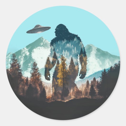 Stickers UFO Bigfoot Sasquatch (Devant)