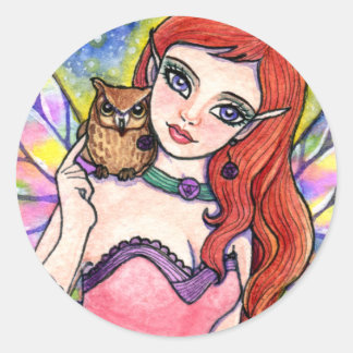 Stickers Uil Bird Fairy Fantasy van Ann Howard
