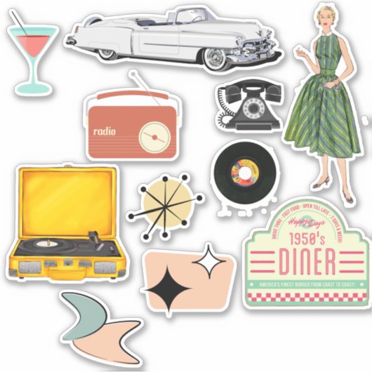 Stickers uit de middeleeuwen van de Retro (Voorkant)