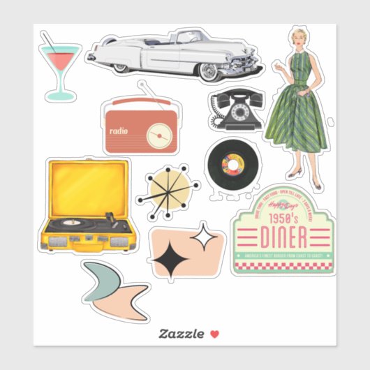 Stickers uit de middeleeuwen van de Retro (Vel)