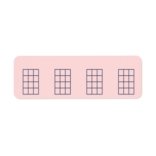 Stickers Ukulele Chord Graphique 4 Frets Marine & (Devant)