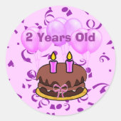 Stickers Ultra mignon 2 ans Anniversaire (Devant)