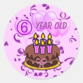 Stickers Ultra mignon 6 ans Anniversaire (Devant)