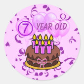Stickers Ultra mignon de gâteau d'anniversaire 7 a (Devant)