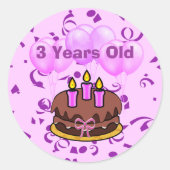 Stickers Ultra mignonne 3 ans Anniversaire (Devant)