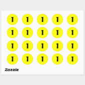 Stickers Un petit nombre rond jaune par Janz (Feuille)