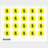 Stickers Un petit nombre rond jaune par Janz (Feuille)