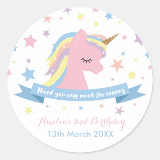 stickers Unicorn - Anniversaire (Devant)