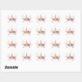 Stickers Unicorn Flower Crown joyeuse fête d'anniv (Feuille)