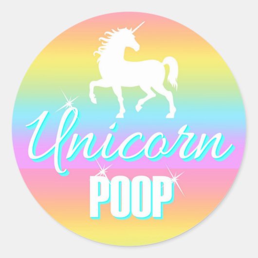 Stickers Unicorn, Unicorn Poop, faveurs du parti (Devant)