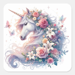 Stickers Unicorne aquarelle