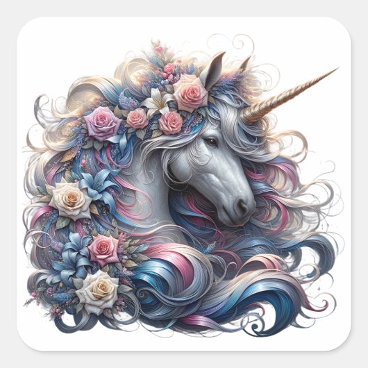 Stickers Unicorne aquarelle (Devant)