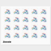 Stickers Unicorne aquarelle (Feuille)