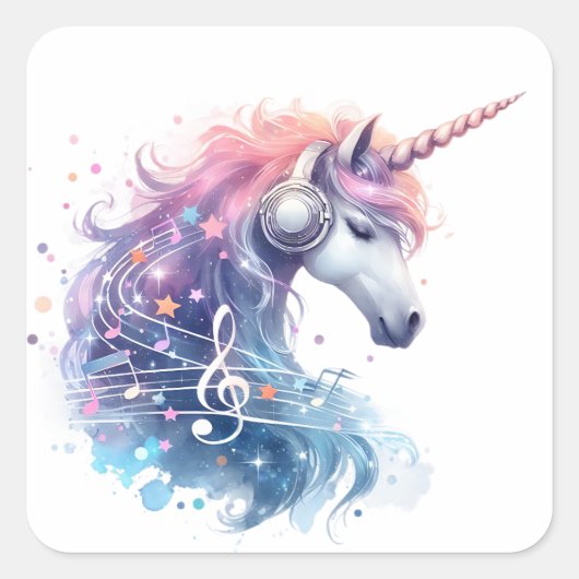 Stickers Unicorne aquarelle (Devant)
