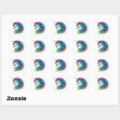 Stickers Unicorne aquarelle (Feuille)