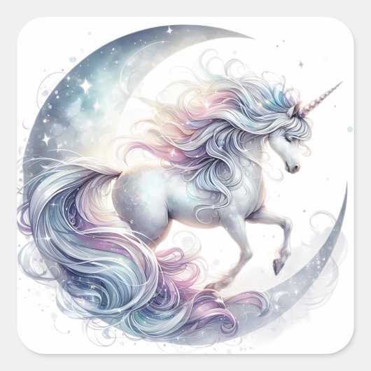Stickers Unicorne aquarelle (Devant)