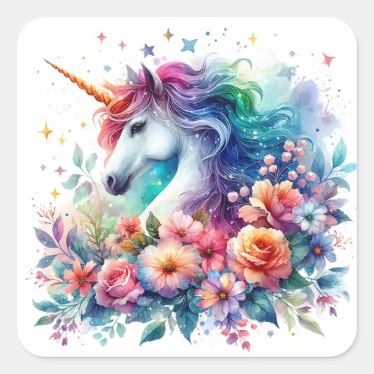 Stickers Unicorne aquarelle (Devant)