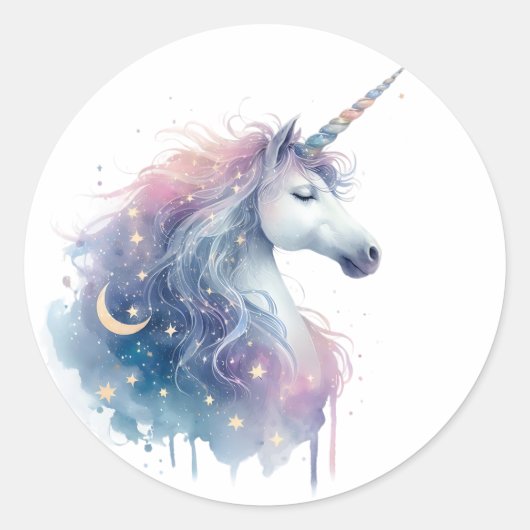 Stickers Unicorne aquarelle (Devant)