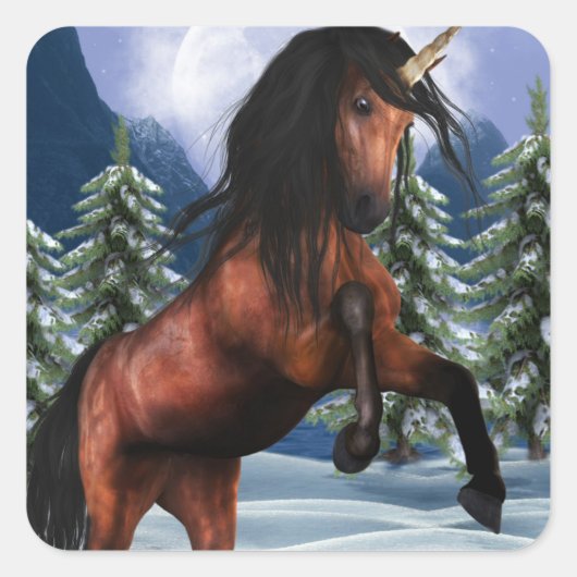 Stickers Unicorne de châtaigne (Devant)