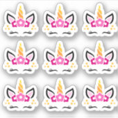 Stickers Unicorne Drôle Et Mignonne (Devant)