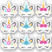 Stickers Unicorne Drôle Et Mignonne (Devant)