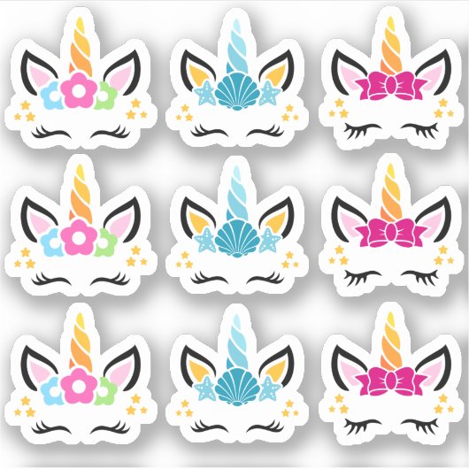 Stickers Unicorne Drôle Et Mignonne (Devant)