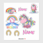 Stickers Unicorne Magique pour votre journée spéci (Feuille)