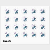 Stickers Unicorne magique turquoise & violet (Feuille)