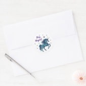 Stickers Unicorne magique turquoise & violet (Enveloppe)