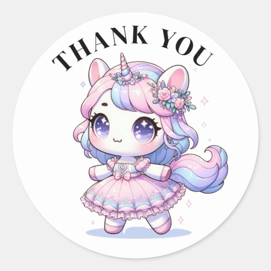Stickers Unicorne Merci (Devant)