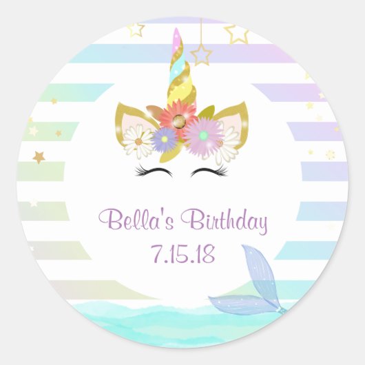 Stickers Unicorne Mermaid (Devant)